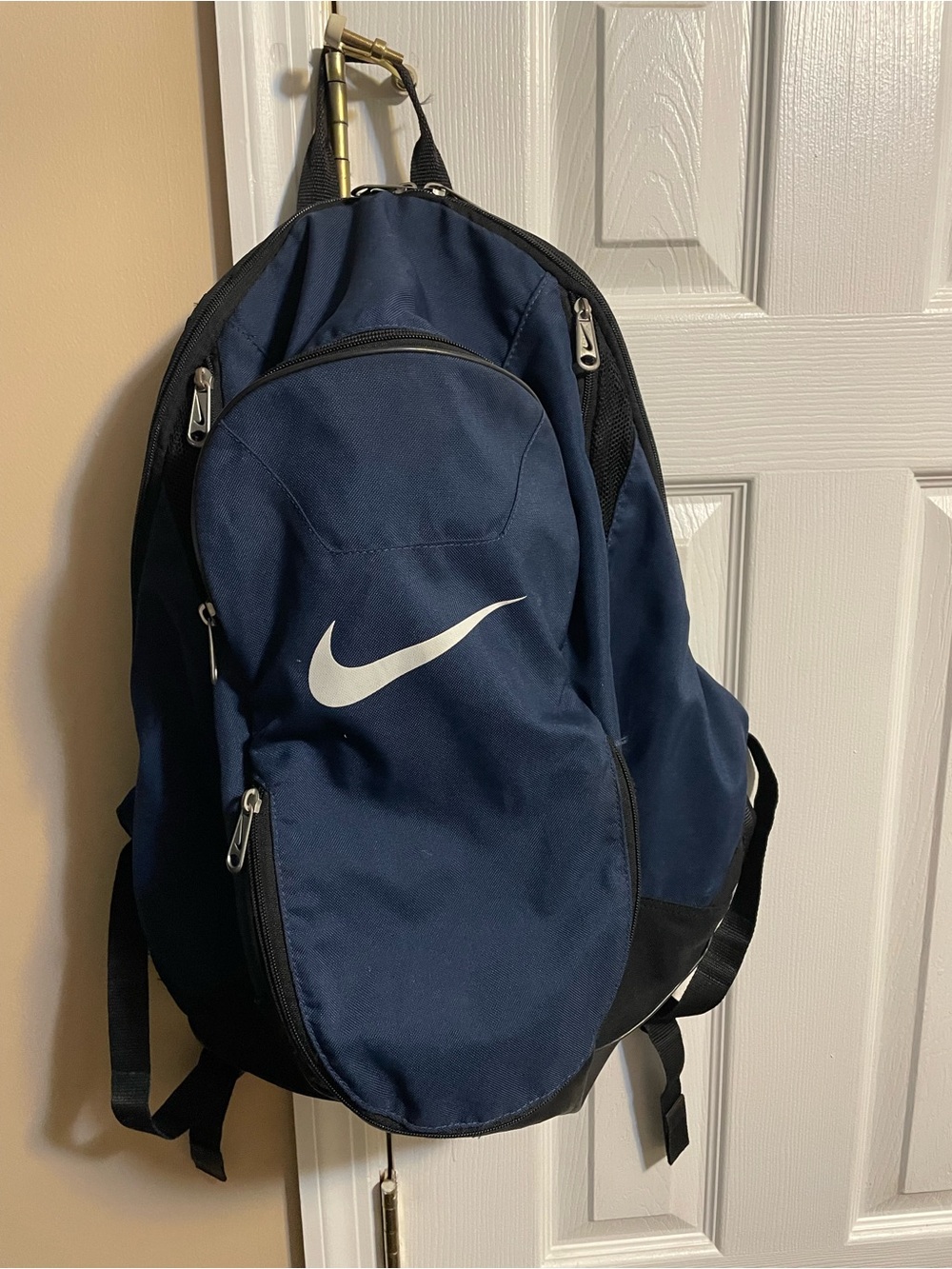 Nike Navy and Black Backpack with White Swoosh